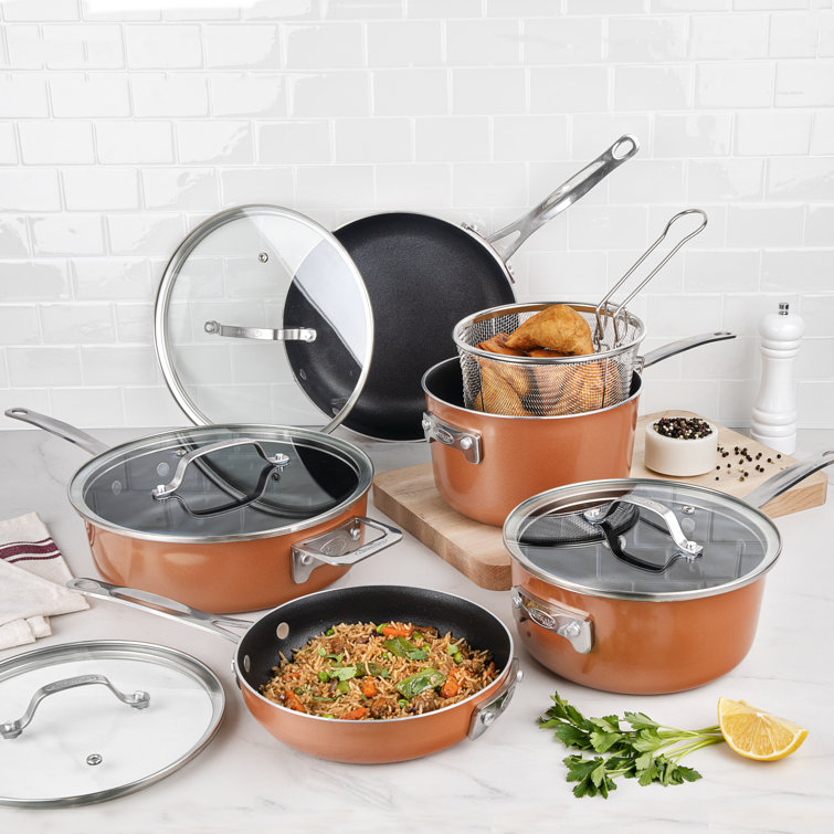 Gotham Steel Stackmaster Stackable Space Saving 10 Piece Aluminum Non